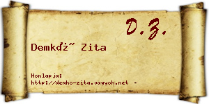 Demkó Zita névjegykártya